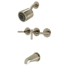 Kingston Brass  KBX8138CML Manhattan Three-Handle Tub and Shower Faucet, Brushed Nickel