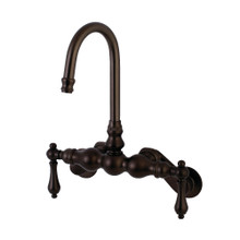 Kingston Brass  AE81T5 Aqua Vintage Adjustable Center Wall Mount Tub Faucet, Oil Rubbed Bronze