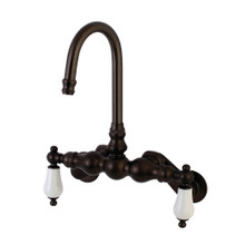 Kingston Brass  AE83T5 Aqua Vintage Adjustable Center Wall Mount Tub Faucet, Oil Rubbed Bronze