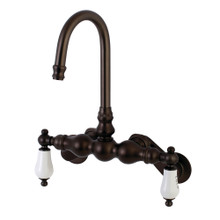 Kingston Brass  AE85T5 Aqua Vintage Adjustable Center Wall Mount Tub Faucet, Oil Rubbed Bronze