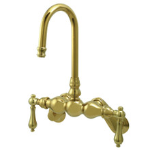 Kingston Brass  CC81T2 Vintage Adjustable Center Wall Mount Tub Faucet, Polished Brass