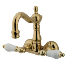 Kingston Brass  CC1075T2 Vintage 3-3/8-Inch Wall Mount Tub Faucet, Polished Brass