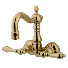 Kingston Brass  CC1071T2 Vintage 3-3/8-Inch Wall Mount Tub Faucet, Polished Brass