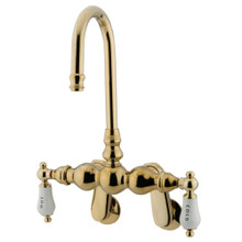 Kingston Brass  CC85T2 Vintage Adjustable Center Wall Mount Tub Faucet, Polished Brass