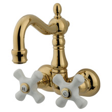 Kingston Brass  CC1079T2 Vintage 3-3/8-Inch Wall Mount Tub Faucet, Polished Brass