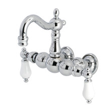 Kingston Brass  CA1006T1 Heritage 3-3/8" Tub Wall Mount Clawfoot Tub Faucet, Polished Chrome