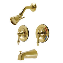 Kingston Brass  KB667AL Vintage Twin Handles Tub Shower Faucet, Brushed Brass