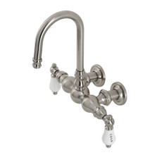 Kingston Brass  CA3T8 Vintage 3-3/8" Tub Wall Mount Clawfoot Tub Faucet, Brushed Nickel