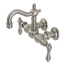 Kingston Brass  CA1001T8 Heritage 3-3/8" Tub Wall Mount Clawfoot Tub Faucet, Brushed Nickel
