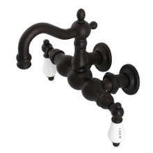 Kingston Brass  CA1003T5 Heritage 3-3/8" Tub Wall Mount Clawfoot Tub Faucet, Oil Rubbed Bronze
