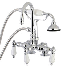 Kingston Brass  AE18T1 Aqua Vintage Clawfoot Tub Faucet with Hand Shower, Polished Chrome