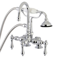 Kingston Brass  AE14T1 Aqua Vintage Clawfoot Tub Faucet with Hand Shower, Polished Chrome