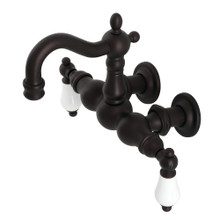 Kingston Brass  CA1005T5 Heritage 3-3/8" Tub Wall Mount Clawfoot Tub Faucet, Oil Rubbed Bronze