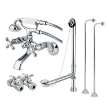 Kingston Brass  CCK265C Vintage Wall Mount Clawfoot Faucet Package With Supply Line, Polished Chrome