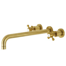 Kingston Brass  KS8047BX Metropolitan Wall Mount Tub Faucet, Brushed Brass