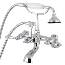 Kingston Brass  AE204T1 Aqua Vintage 7-Inch Tub Faucet with Hand Shower, Polished Chrome