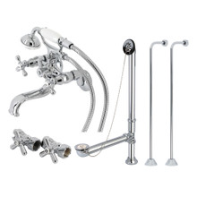 Kingston Brass  CCK225C Vintage Wall Mount Clawfoot Tub Faucet Package with Supply Line, Polished Chrome