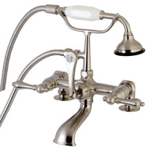 Kingston Brass  AE203T8 Aqua Vintage 7-Inch Tub Faucet with Hand Shower, Brushed Nickel
