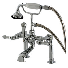 Kingston Brass  AE104T1 Auqa Vintage Deck Mount Clawfoot Tub Faucet with Hand Shower, Polished Chrome