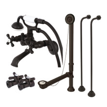 Kingston Brass  CCK265ORB Vintage Wall Mount Clawfoot Faucet Package With Supply Line, Oil Rubbed Bronze