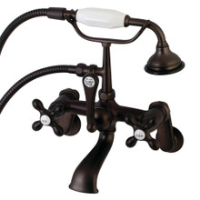 Kingston Brass  AE57T5 Aqua Vintage Wall Mount Tub Faucet with Hand Shower, Oil Rubbed Bronze