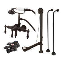 Kingston Brass  CCK19T5A Vintage Wall Mount Clawfoot Tub Faucet Package with Supply Line, Oil Rubbed Bronze