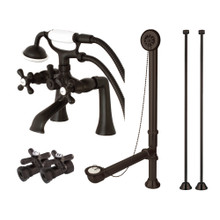 Kingston Brass  CCK268ORB Vintage Deck Mount Clawfoot Tub Faucet Package with Hand Shower, Oil Rubbed Bronze