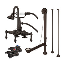 Kingston Brass  CCK13T5 Vintage Deck Mount Clawfoot Tub Faucet Package With Supply Line, Oil Rubbed Bronze