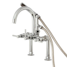 Kingston Brass  Aqua Vintage AE8101DL Concord 7-Inch Deck Mount Clawfoot Tub Faucet with Hand Shower, Polished Chrome
