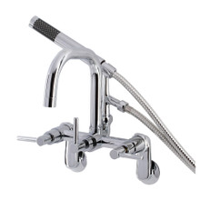 Kingston Brass  Aqua Vintage AE8451DL Concord Wall Mount Clawfoot Tub Faucet with Hand Shower, Polished Chrome