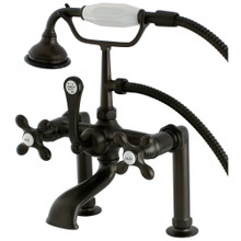 Kingston Brass  AE109T5 Auqa Vintage Deck Mount Clawfoot Tub Faucet with Hand Shower, Oil Rubbed Bronze