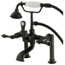 Kingston Brass  AE103T5 Auqa Vintage Deck Mount Clawfoot Tub Faucet with Hand Shower, Oil Rubbed Bronze