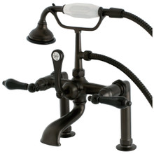 Kingston Brass  Aqua Vintage AE103T5PKL Duchess Deck Mount Clawfoot Tub Faucet with Hand Shower, Oil Rubbed Bronze