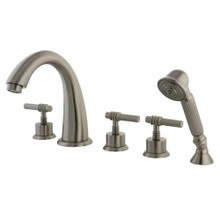 Kingston Brass  KS23685ML Manhattan Roman Tub Faucet with Hand Shower, Brushed Nickel