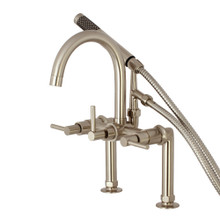 Kingston Brass  Aqua Vintage AE8108DL Concord 7-Inch Deck Mount Clawfoot Tub Faucet with Hand Shower, Brushed Nickel