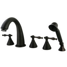 Kingston Brass  KS23655NL Roman Tub Faucet with Hand Shower, Oil Rubbed Bronze