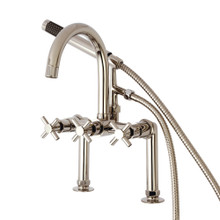 Kingston Brass  Aqua Vintage AE8106DX Concord 7-Inch Deck Mount Clawfoot Tub Faucet with Hand Shower, Polished Nickel