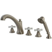 Kingston Brass  KS43285PX Roman Tub Faucet with Hand Shower, Brushed Nickel