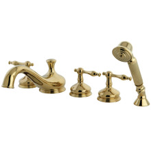 Kingston Brass  KS33325NL Roman Tub Faucet with Hand Shower, Polished Brass