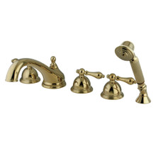 Kingston Brass  KS33525AL Roman Tub Faucet with Hand Shower, Polished Brass