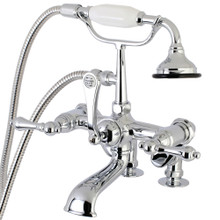 Kingston Brass  AE652T1 Auqa Vintage 7-inch Adjustable Clawfoot Tub Faucet with Hand Shower, Polished Chrome