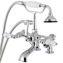 Kingston Brass  AE654T1 Auqa Vintage 7-inch Adjustable Clawfoot Tub Faucet with Hand Shower, Polished Chrome