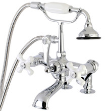 Kingston Brass  AE660T1 Auqa Vintage 7-inch Adjustable Clawfoot Tub Faucet with Hand Shower, Polished Chrome