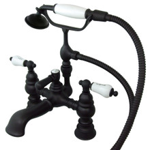 Kingston Brass  CC1154T5 Vintage 7-Inch Deck Mount Tub Faucet with Hand Shower, Oil Rubbed Bronze