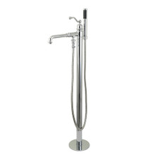 Kingston Brass  KS7031ABL English Country Freestanding Tub Faucet with Hand Shower, Polished Chrome