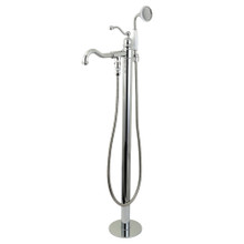 Kingston Brass  KS7131ABL English Country Freestanding Tub Faucet with Hand Shower, Polished Chrome