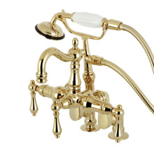Kingston Brass  CC6013T2 Vintage Clawfoot Tub Faucet with Hand Shower, Polished Brass