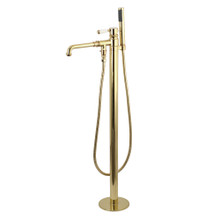 Kingston Brass  KS7032DPL Paris Freestanding Tub Faucet with Hand Shower, Polished Brass