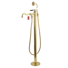 Kingston Brass  KS7132DKL Kaiser Freestanding Tub Faucet with Hand Shower, Polished Brass
