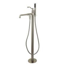 Kingston Brass  KS7038ABL English Country Freestanding Tub Faucet with Hand Shower, Brushed Nickel